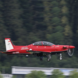 Lockheed, Pilatus Aircraft Complete PC-21 Aircraft Initial Production Test Flight - top government contractors - best government contracting event