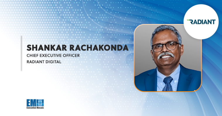 Radiant Digital Books HHS Contract for OAAPS Technical Assistance; Shankar Rachakonda Quoted