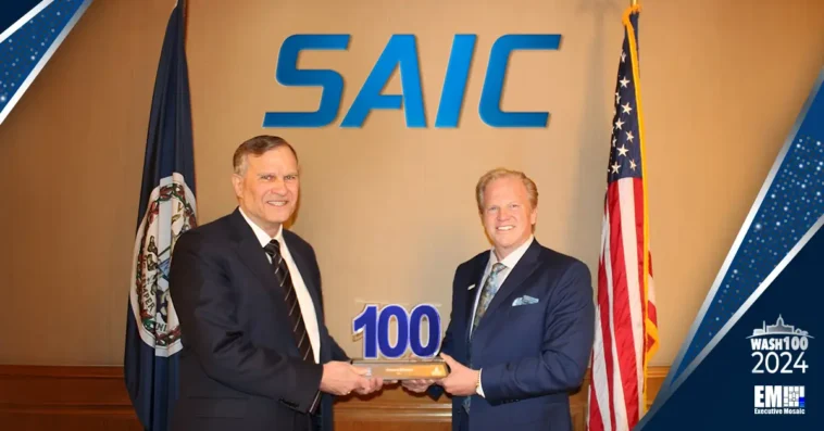 SAIC EVP Vincent DiFronzo Receives 2024 Wash100 Award From Jim Garrettson - top government contractors - best government contracting event